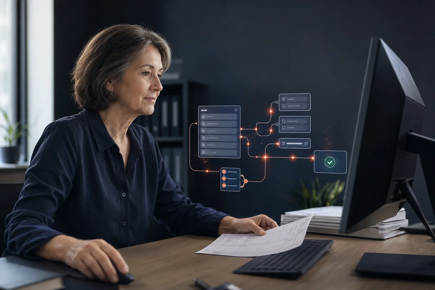 Účetní kontroluje automaticky připravená a upravená data dokladu